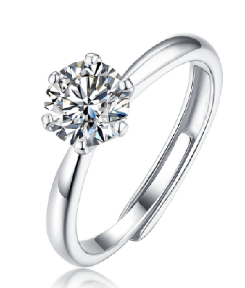 1ct round cutting moissanite ring