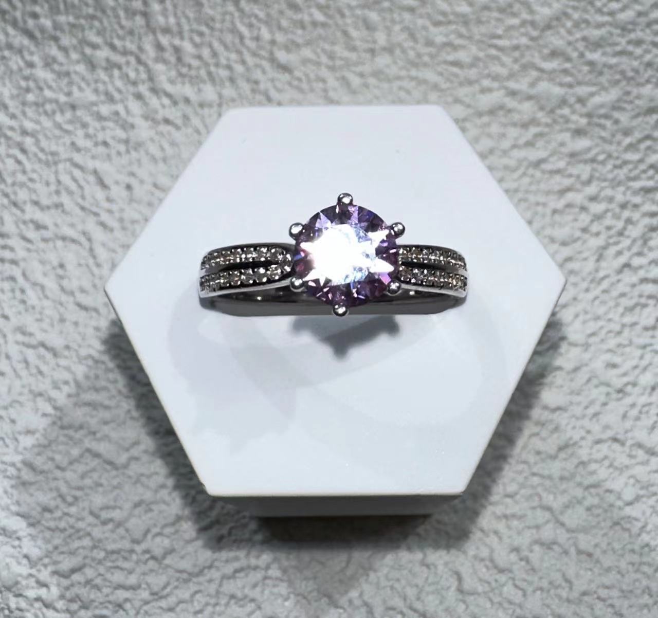 【02LIVE # link 59 - BUY 1 GET 1 free ring】S925 Silver Moissanite  Rings