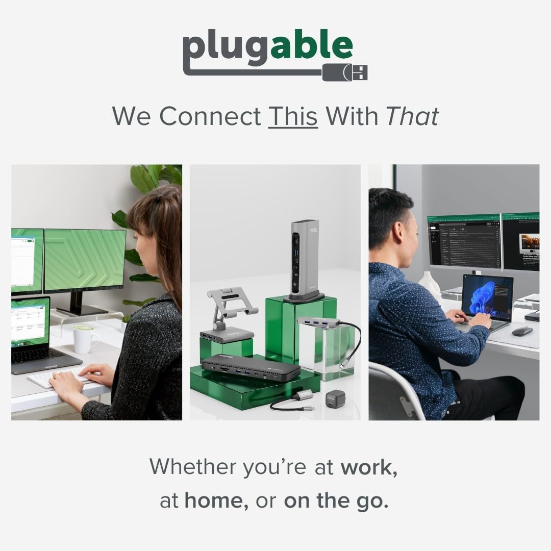 Plugable USB 3.0 and USB-C Universal Laptop Docking Station