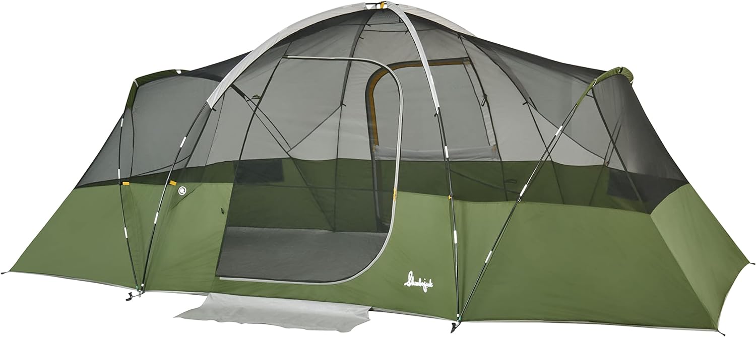 Slumberjack 8 Person Hybrid Dome Family Camping Tent with 2 Rooms