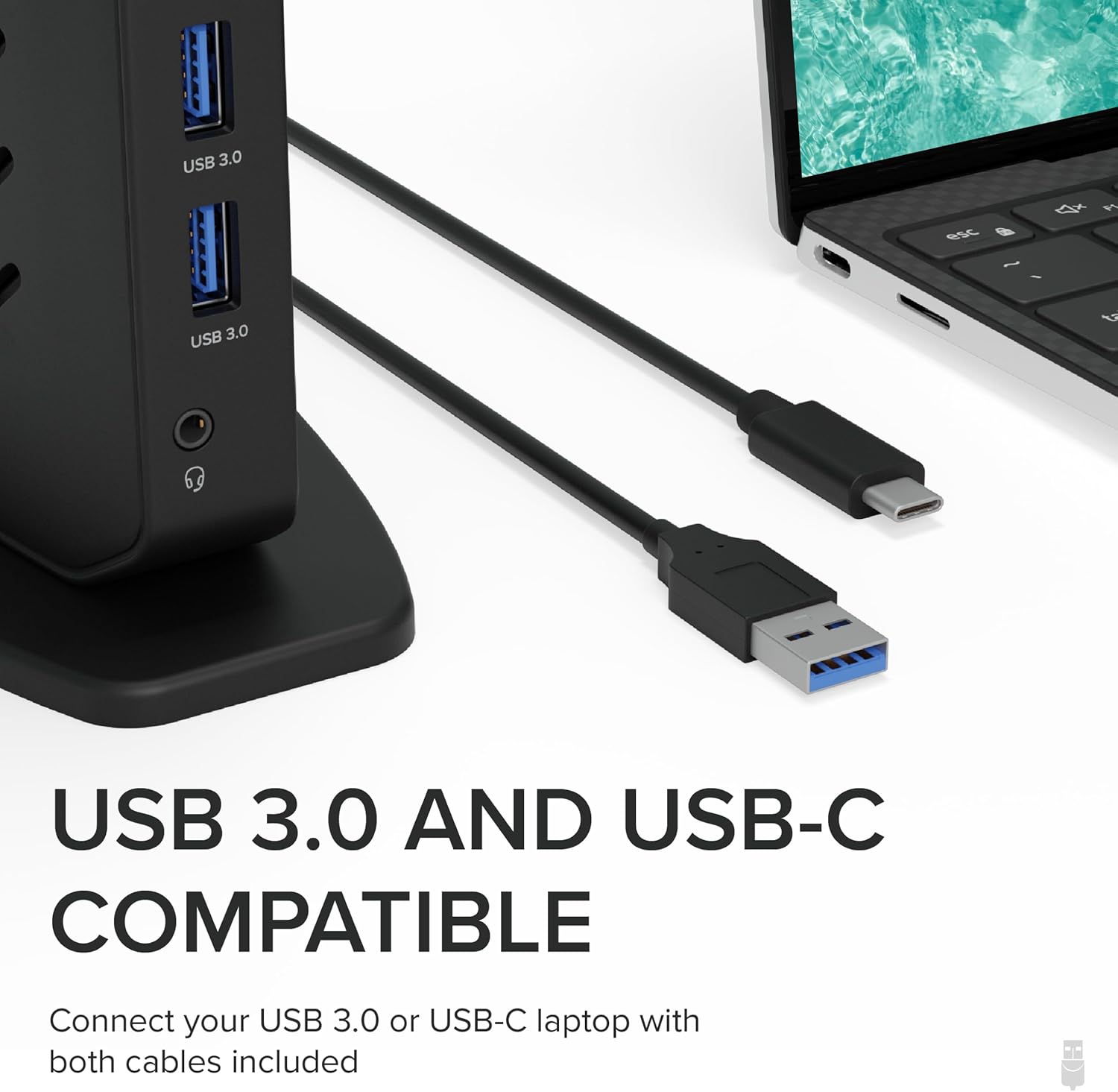 Plugable USB 3.0 and USB-C Universal Laptop Docking Station