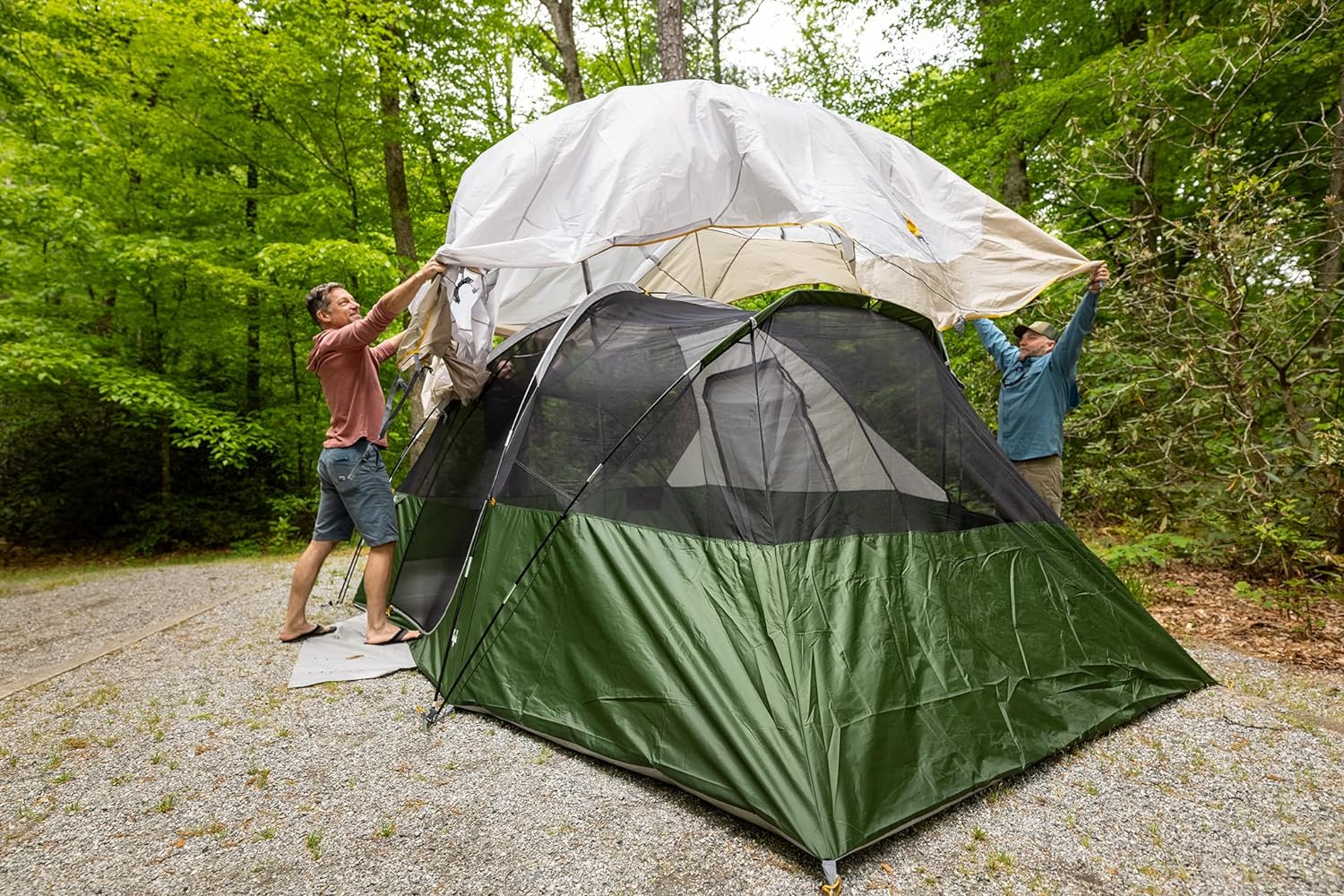 Slumberjack 8 Person Hybrid Dome Family Camping Tent with 2 Rooms