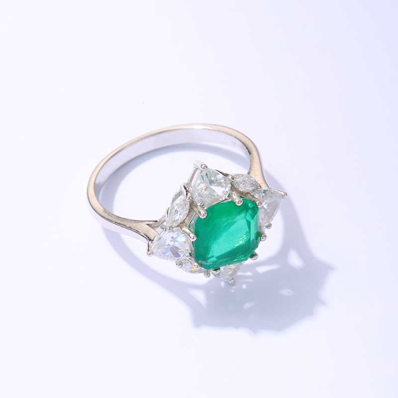 SH Sterling Silver Fancy Shape Zirconia Ring