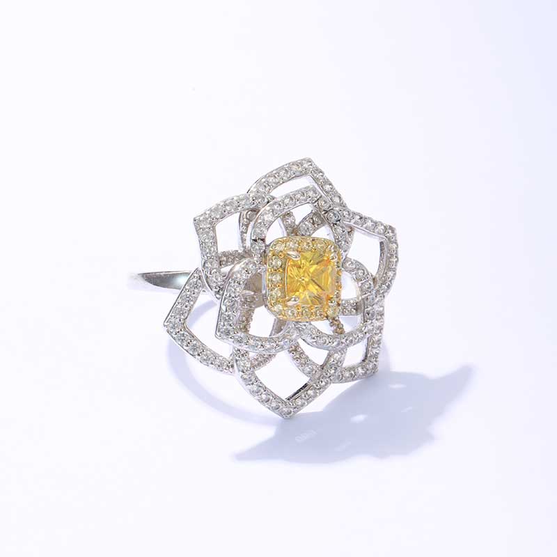 Women's S925 silver color cubic zirconia stone ring