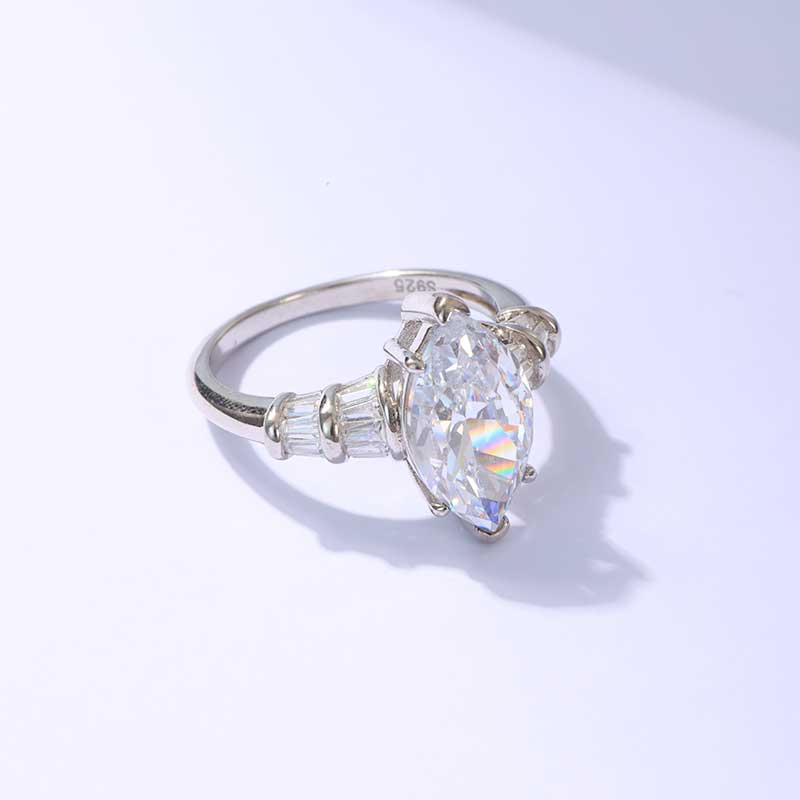 SH Sterling Silver Fancy Shape Zirconia Ring