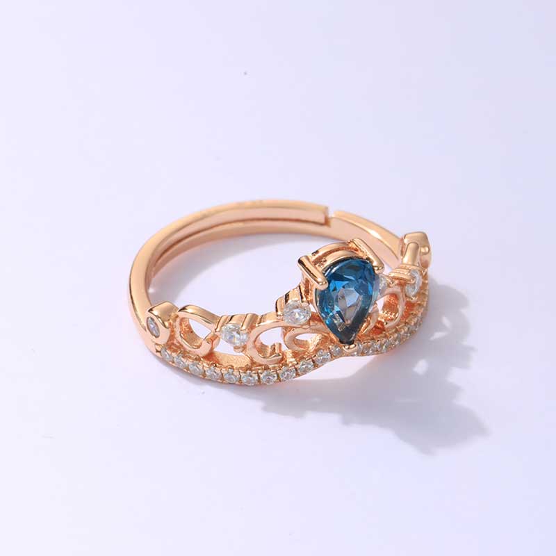SH 925 Silver Women Artificial Zircon Ring Inlaid Rhinestones