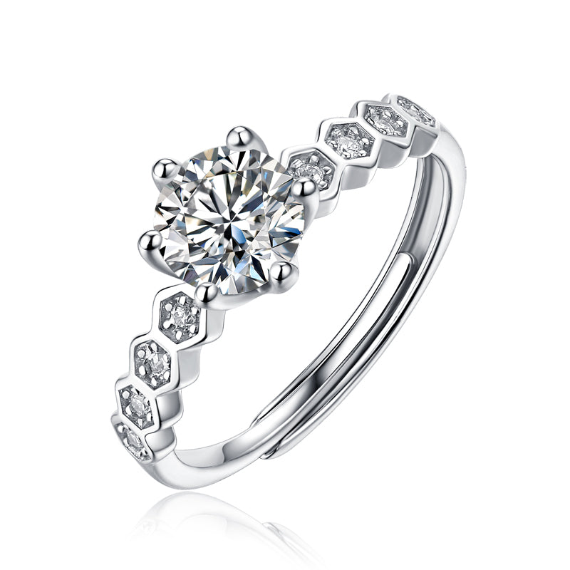 Adjustable Moissanite Nine-star Ring R9033-6.5