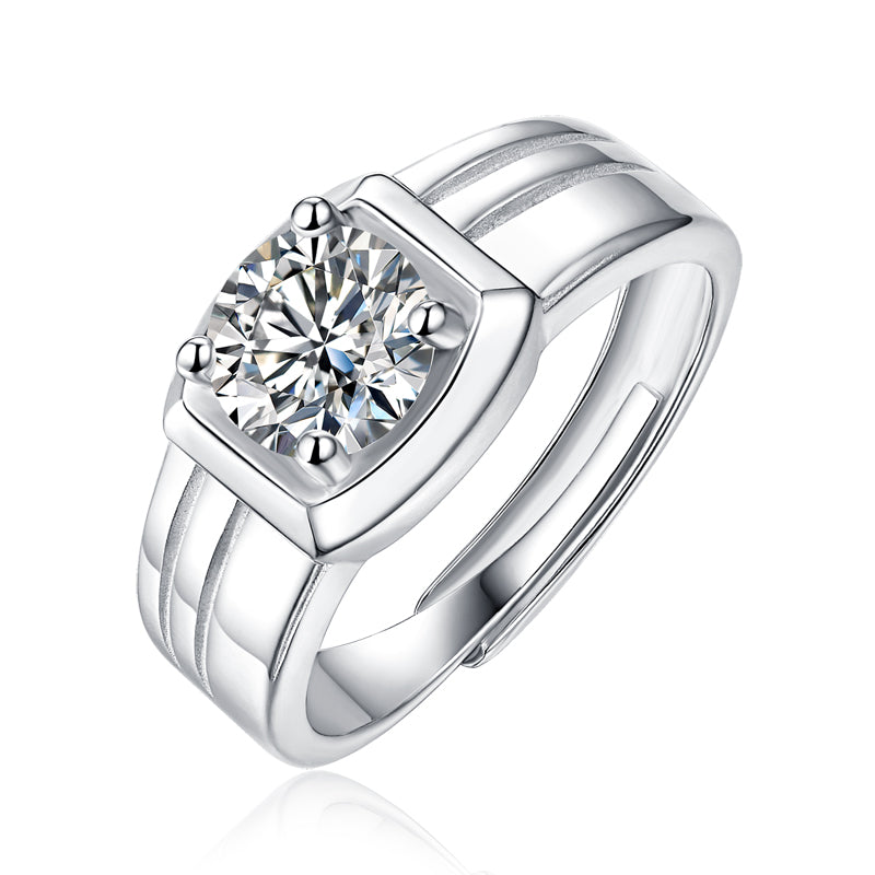 Adjustable Moissanite Simple men's ring R9131-6.5(BUY 1 GET 1 Present )