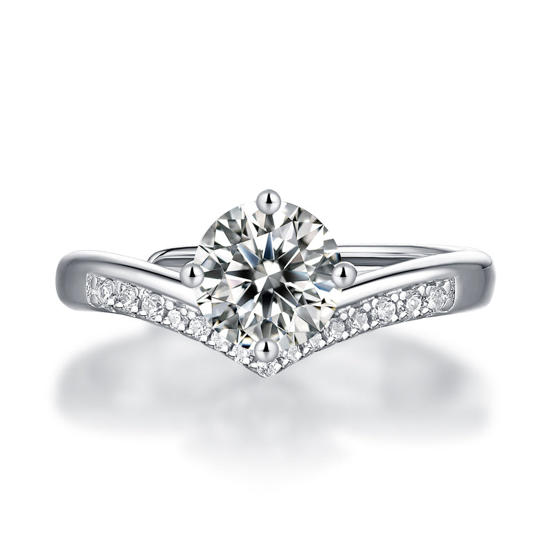 Adjustable Moissanite Princess Crown Rings R9210-6.5(BUY 1 GET 1 Present )