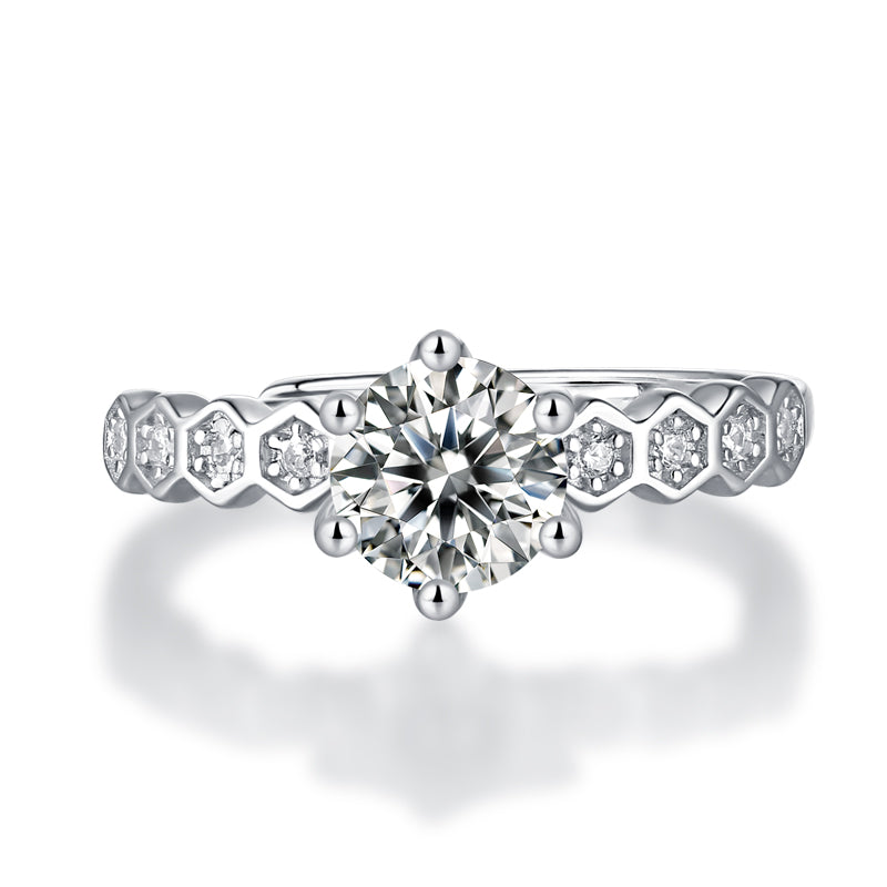 Adjustable Moissanite Nine-star Ring R9033-6.5