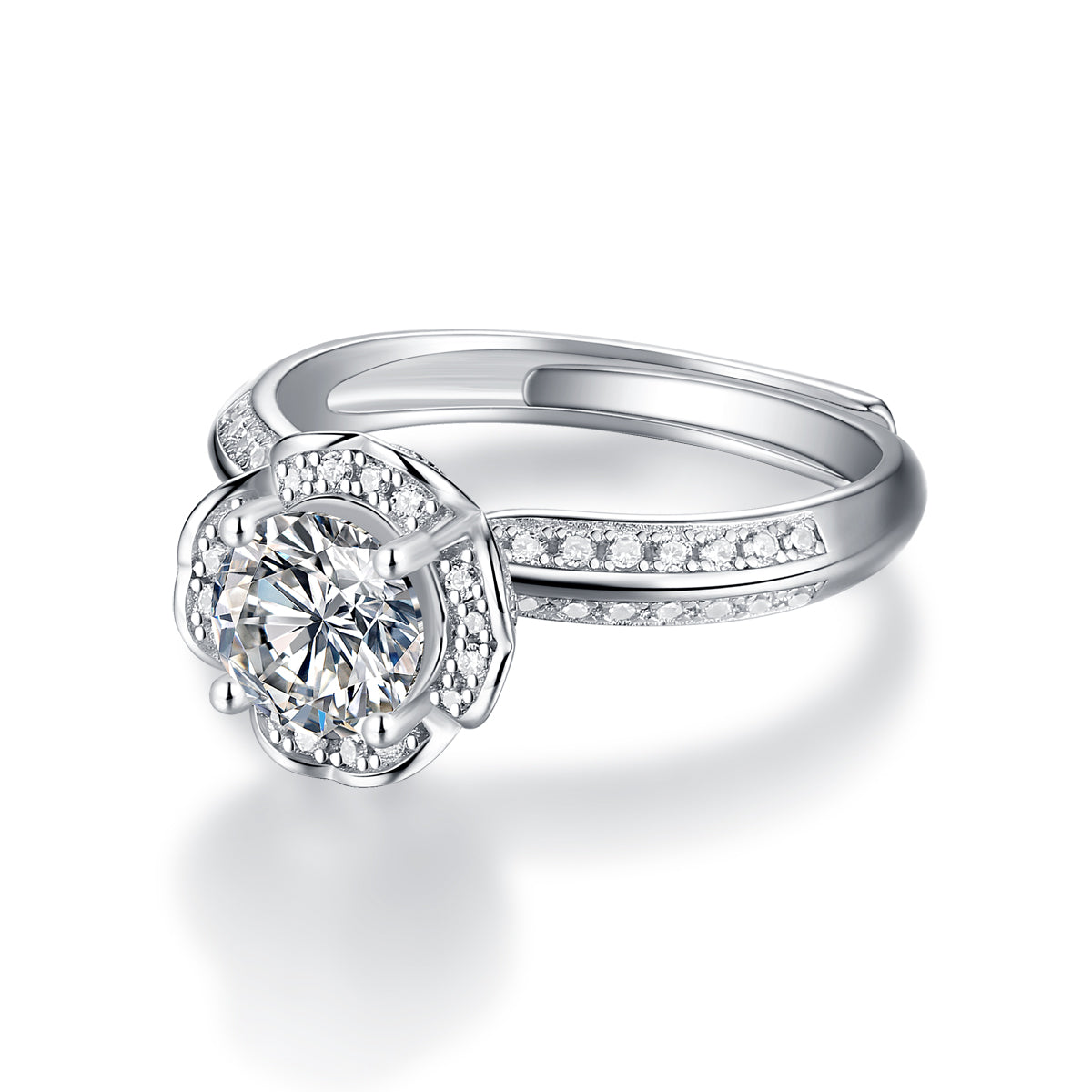 Adjustable Moissanite Holding a bouquet Rings R10769-6.5