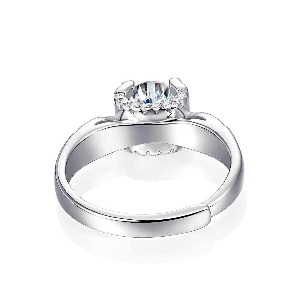 Adjustable Moissanite dovetail cow head Rings R11564-6.5(BUY 1 GET 1 Present )