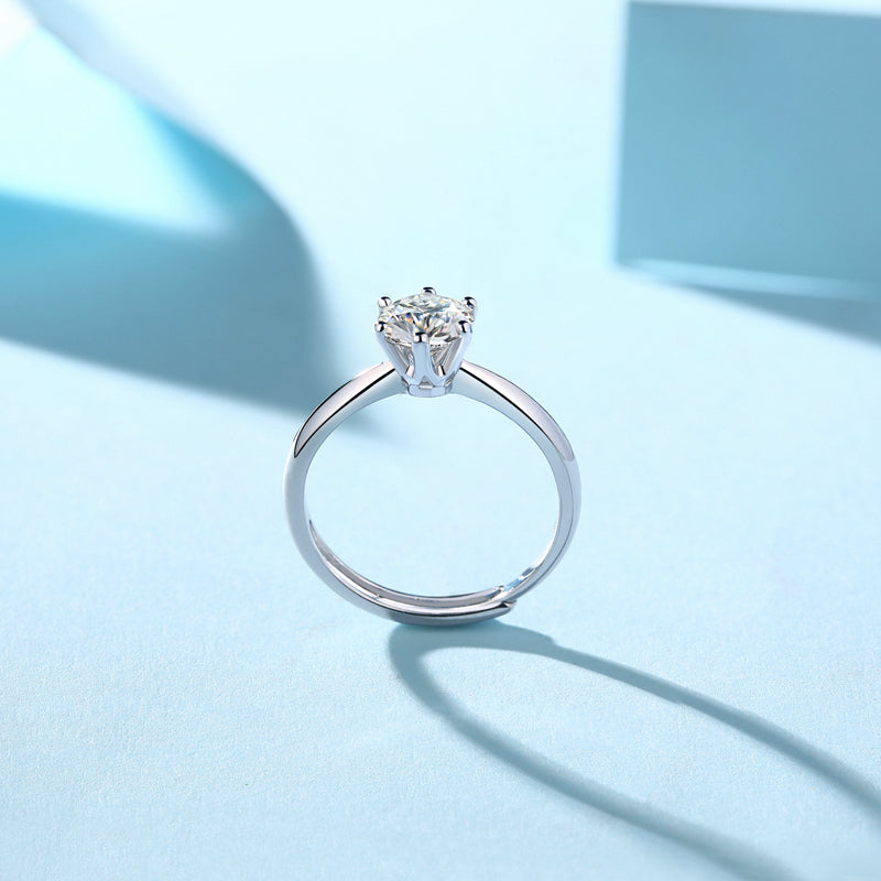 Adjustable Moissanite half of the country Rings R9094-6.5(BUY 1 GET 1 Present )