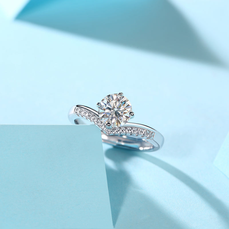 Adjustable Moissanite Princess Crown Rings R9210-6.5(BUY 1 GET 1 Present )