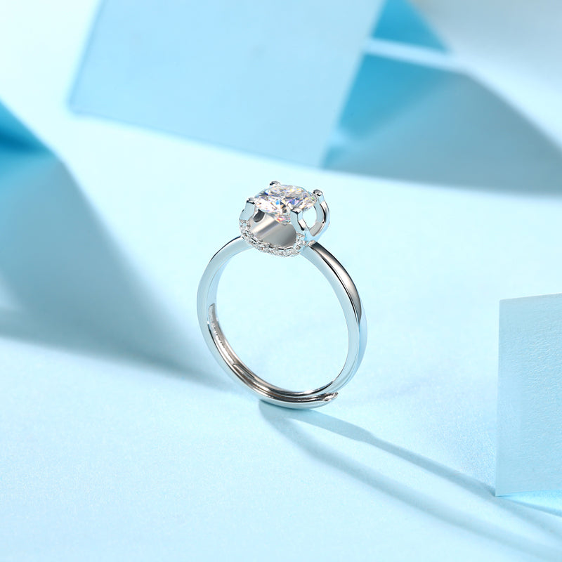 Adjustable Moissanite Diamond ring R10336-6.5