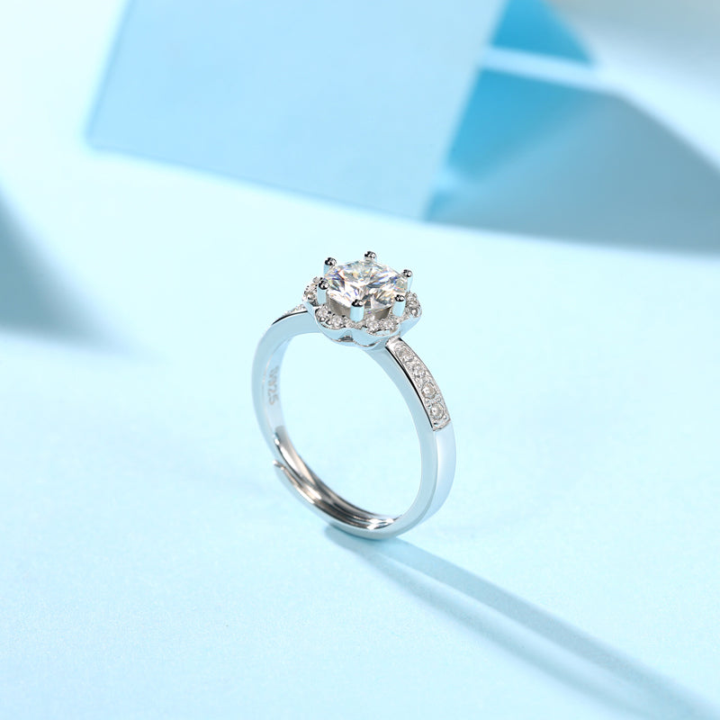 Adjustable Moissanite Elated Rings R9206-6.5