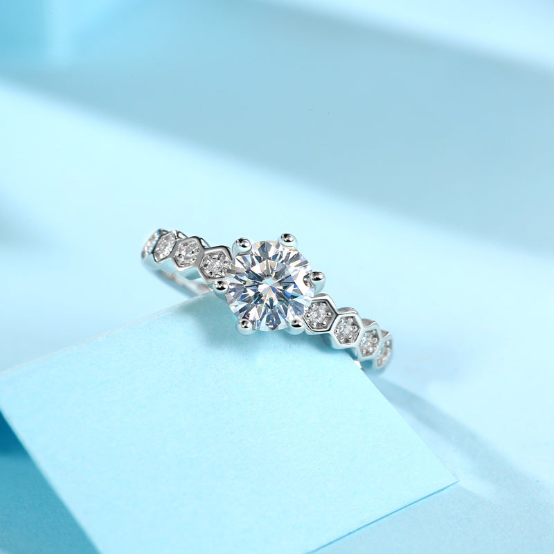 Adjustable Moissanite Nine-star Ring R9033-6.5