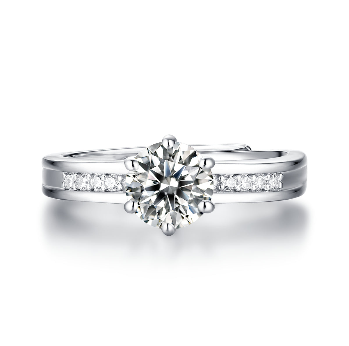 Adjustable Moissanite charm Rings R9332-6.5(BUY 1 GET 1 Present )