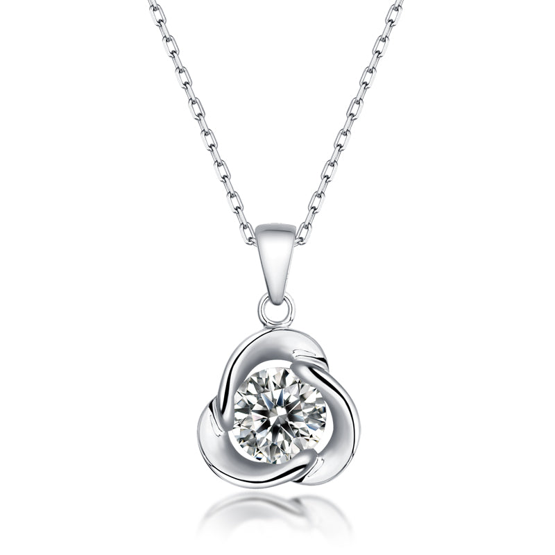 Adjustable Moissanite Clover Necklace Necklaces P10672-6.5