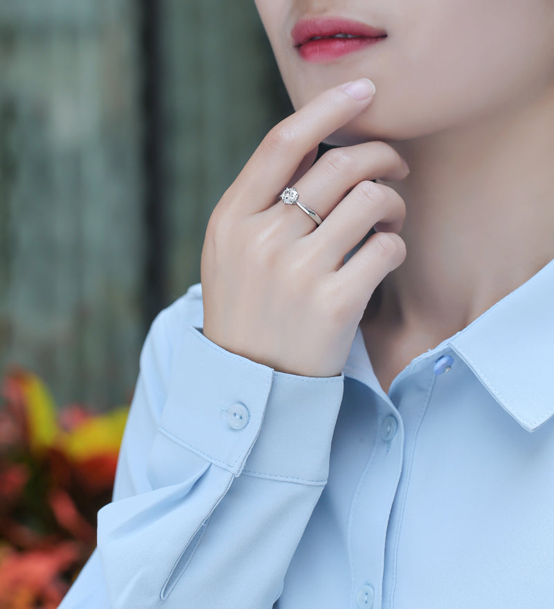 Adjustable Moissanite half of the country Rings R9094-6.5(BUY 1 GET 1 Present )