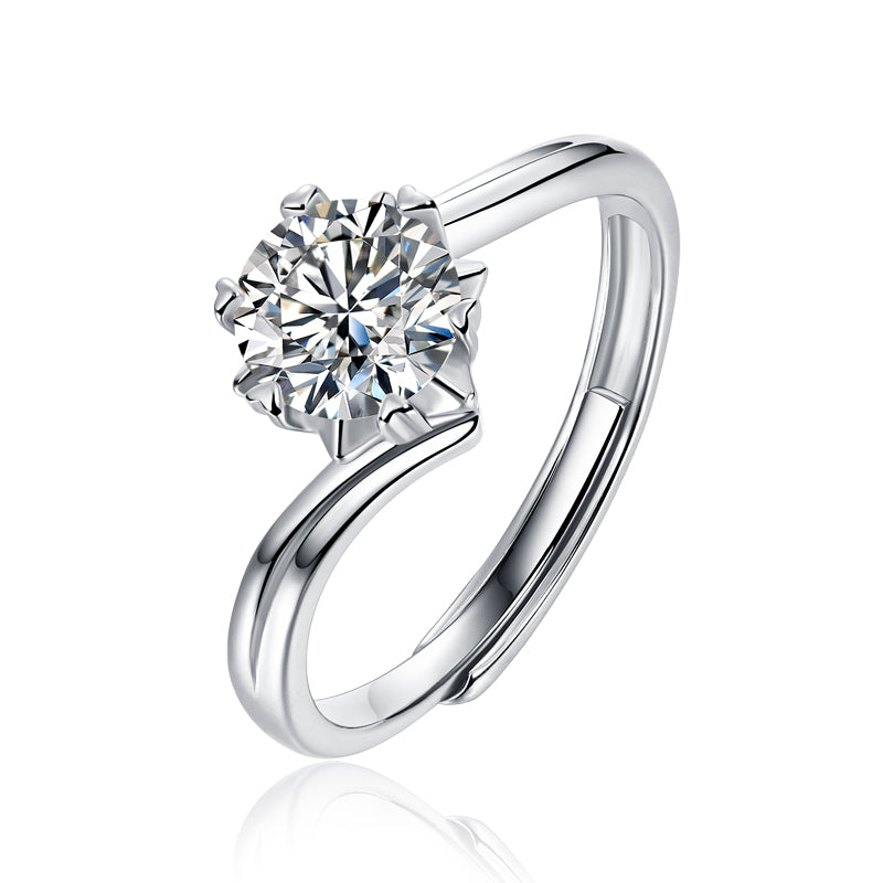 Adjustable Moissanite Twisted arm Snowflake Rings R10722-6.5(BUY 1 GET 1 Present )