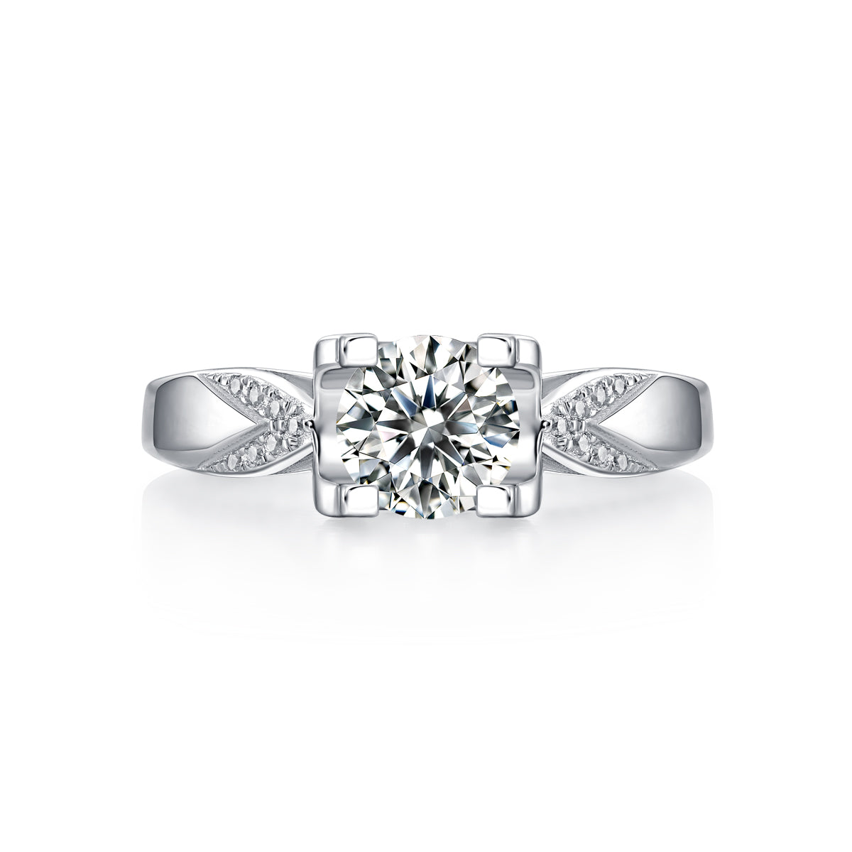 Adjustable Moissanite dovetail cow head Rings R11564-6.5(BUY 1 GET 1 Present )