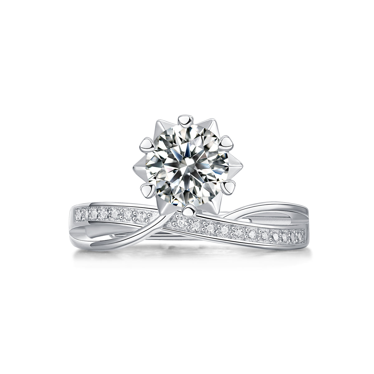 Adjustable Moissanite Starlight Snowflake Rings R11567-6.5(BUY 1 GET 1 Present )
