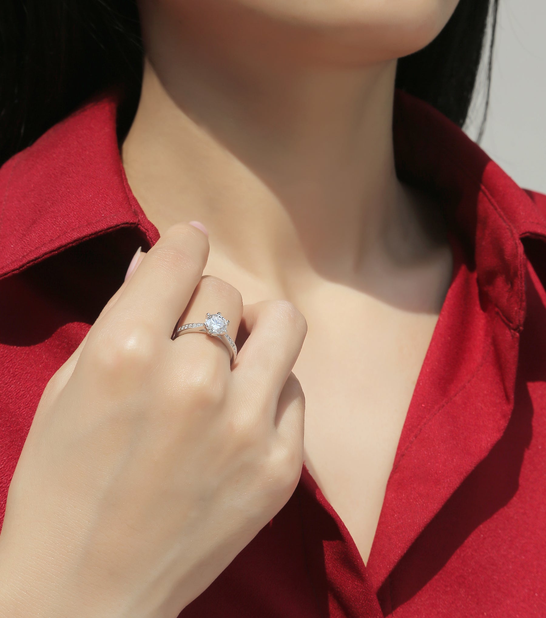Adjustable Moissanite Crowning love Rings R12341-6.5(BUY 1 GET 1 Present )