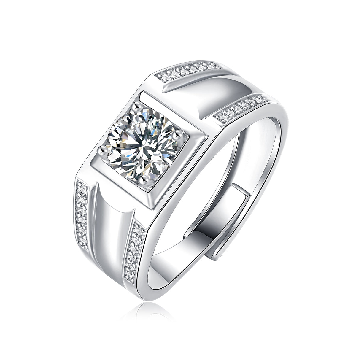 Adjustable Moissanite handsome Rings R11507-6.5(BUY 1 GET 1 Present )