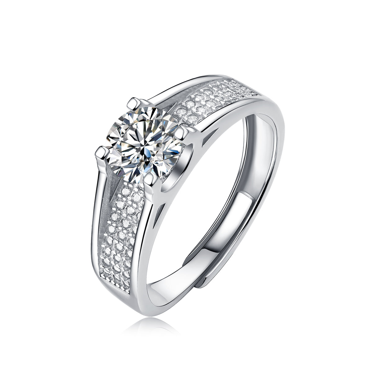 Adjustable Moissanite Star-Moon Story Rings R10779-6.5
