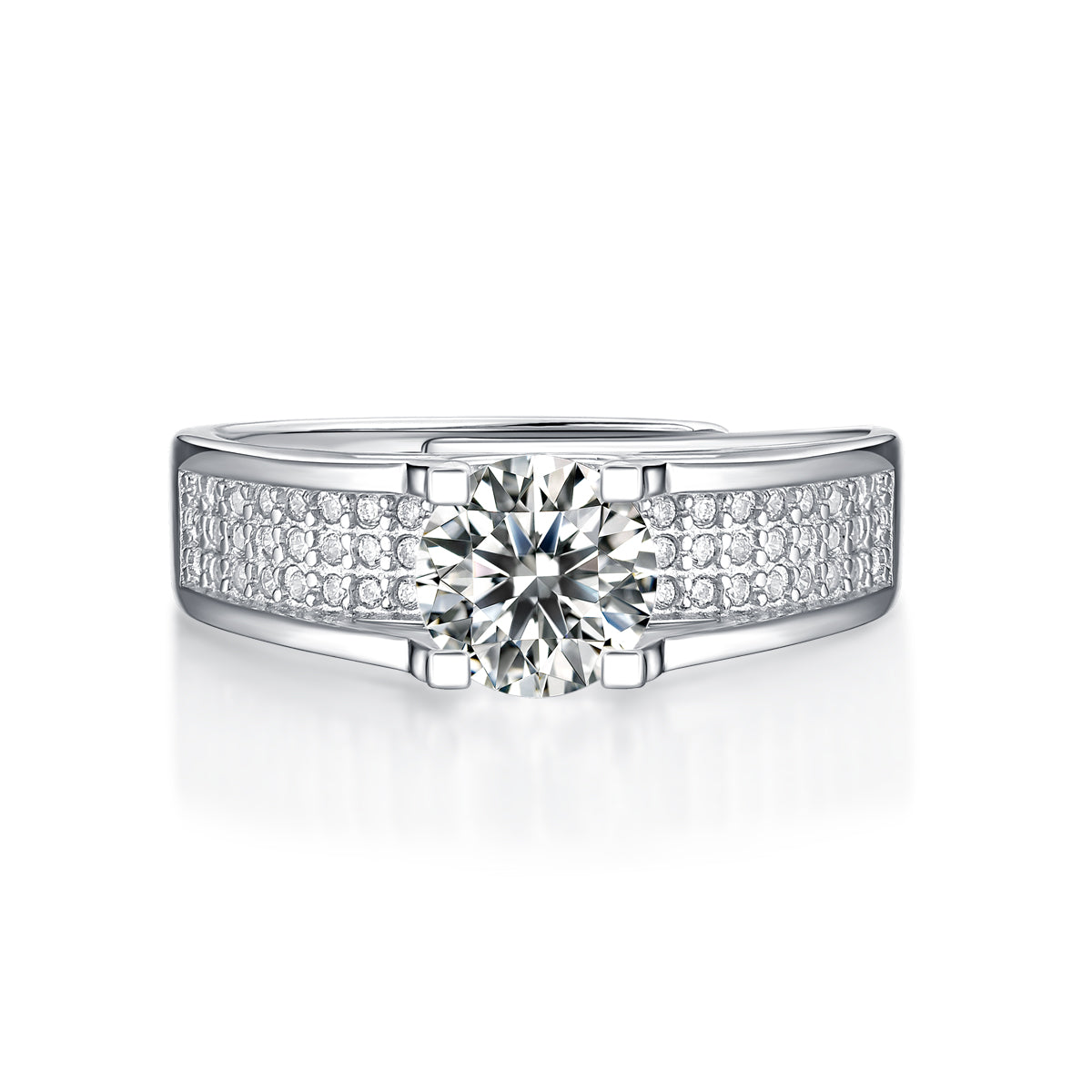 Adjustable Moissanite Star-Moon Story Rings R10779-6.5