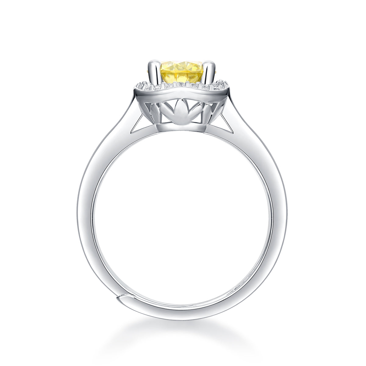 【02LIVE # link 58- BUY 1 GET 1 free ring】Adjustable Moissanite Lumby Rings R4494-6.5 Yellow Diamond