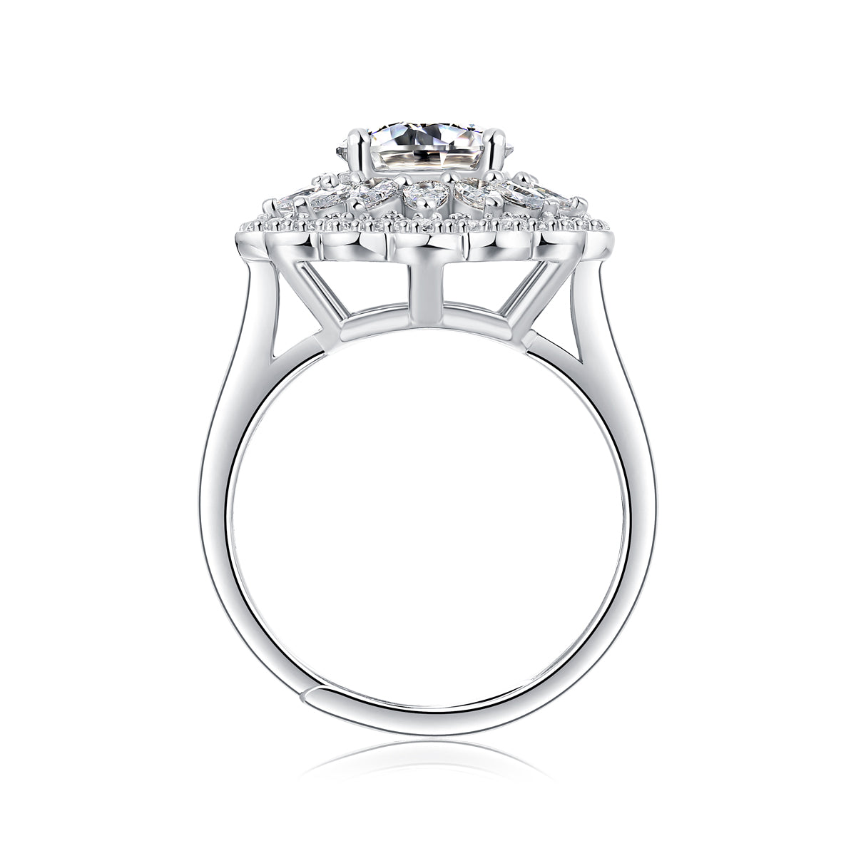 Adjustable Moissanite Blossom like a brocade Rings R11515-8.0