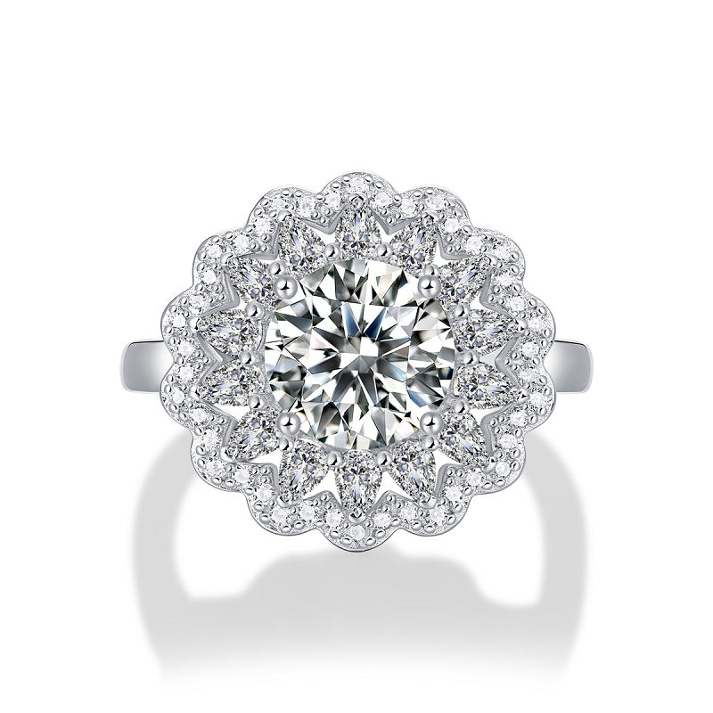 Adjustable Moissanite Blossom like a brocade Rings R11515-8.0