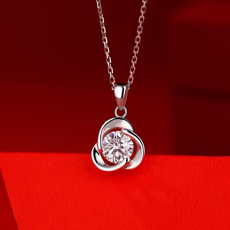 Adjustable Moissanite Clover Necklace Necklaces P10672-6.5