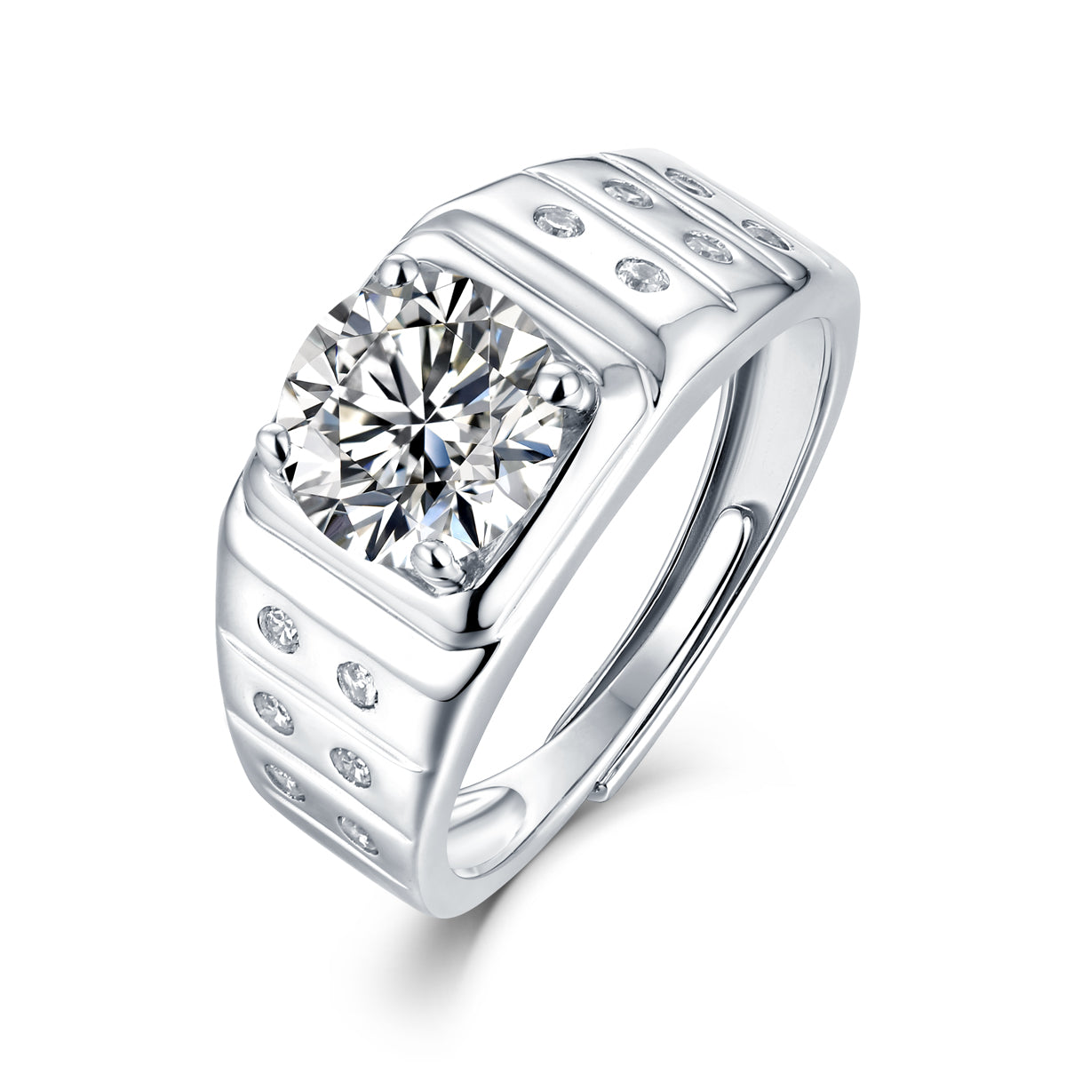 Adjustable Moissanite good luck Rings R9021-8.0(BUY 1 GET 1 Present )