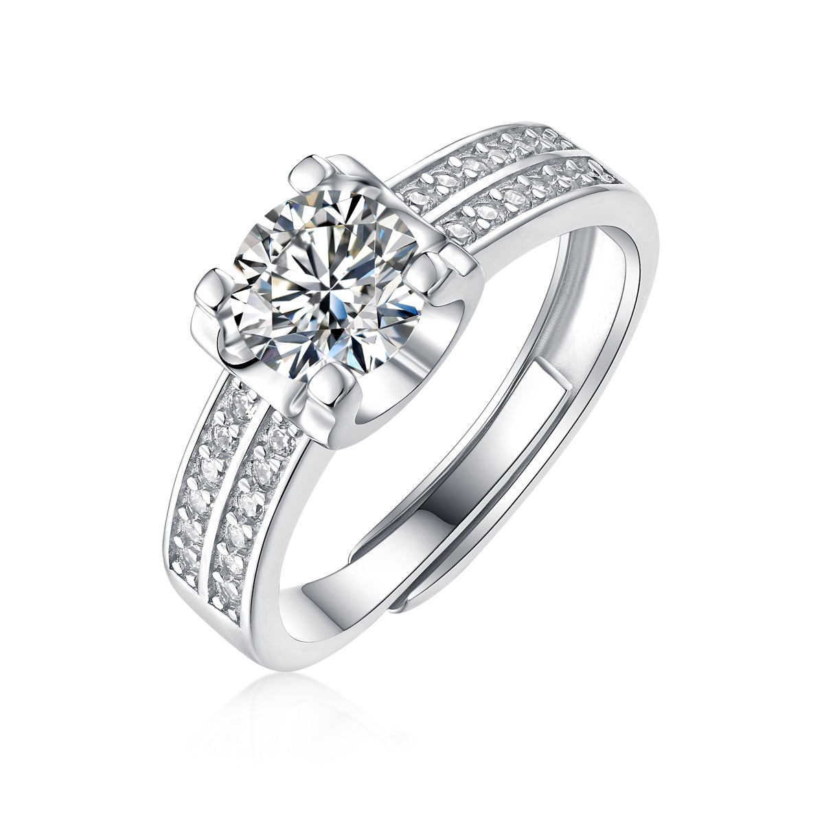 Adjustable Moissanite fireworks Rings R11553-6.5