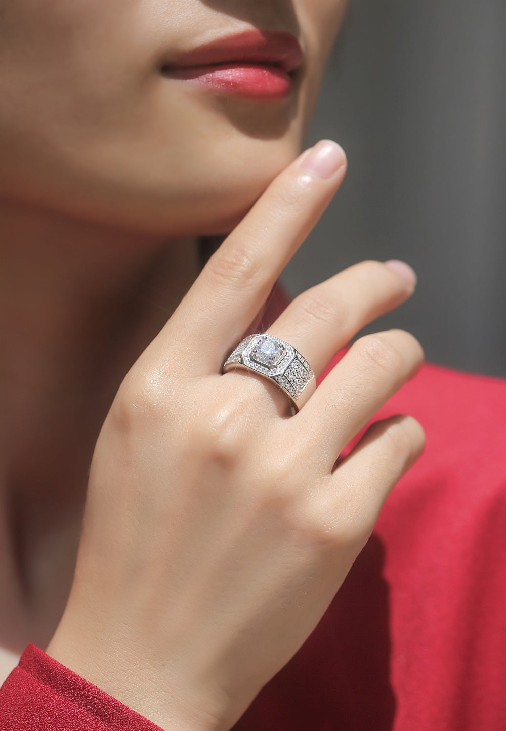 Adjustable Moissanite exclusive Rings R9670-6.5(BUY 1 GET 1 Present )