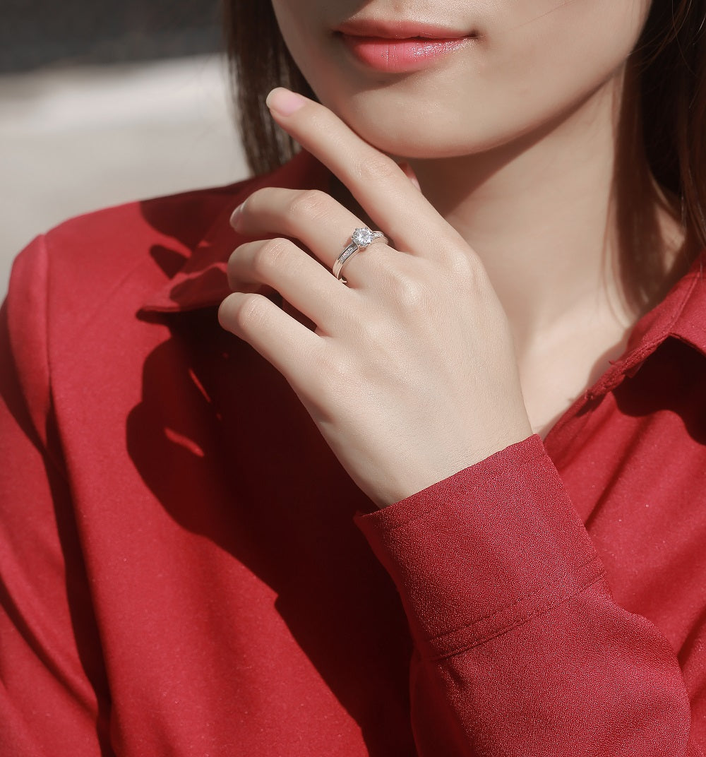 Adjustable Moissanite charm Rings R9332-6.5(BUY 1 GET 1 Present )