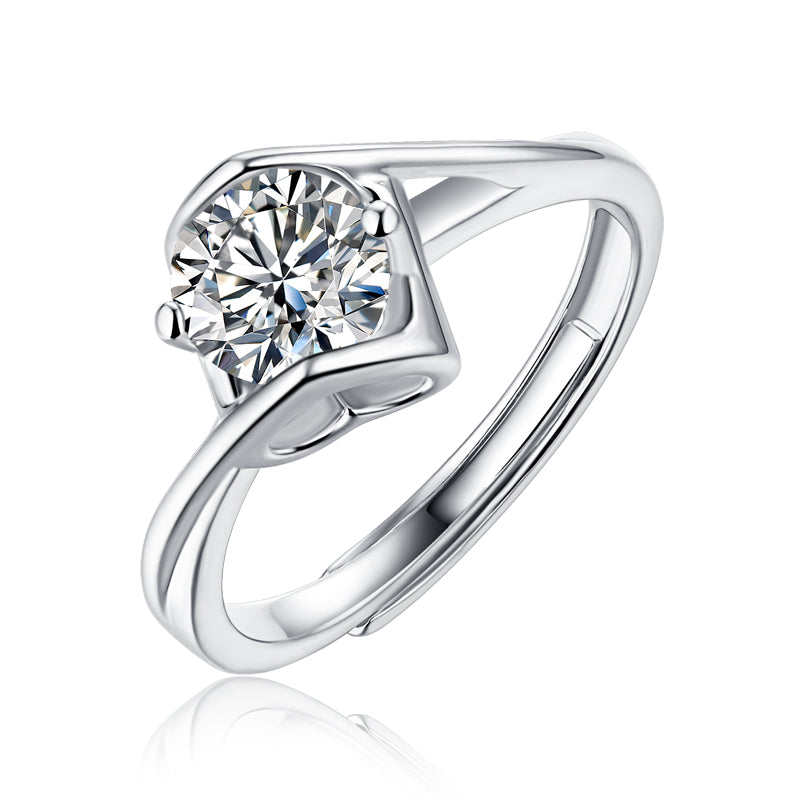 Adjustable Moissanite Angel Kiss Rings R9014-6.5(BUY 1 GET 1 Present )