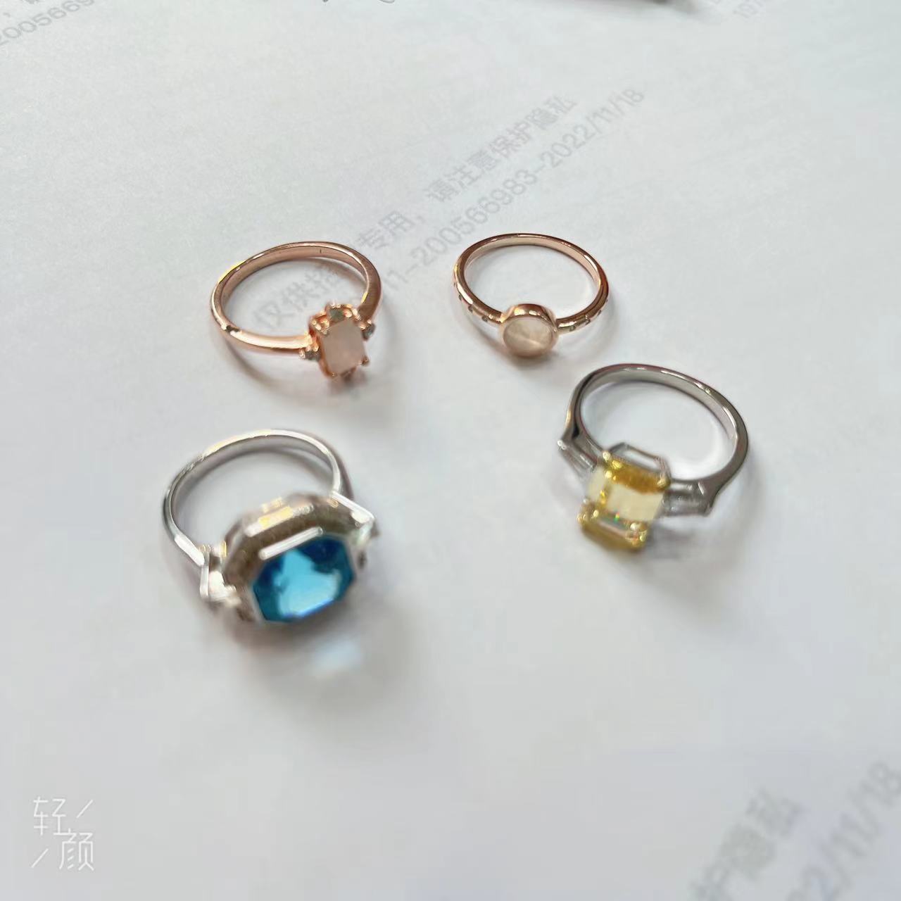Women's S925 silver color cubic zirconia stone ring