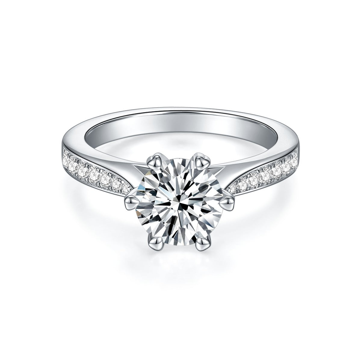【02LIVE # link 10 - BUY 1 GET 1 free ring】 S925 Silver Moissanite Diamond A change of fortune Rings 1/5Carat RM1041