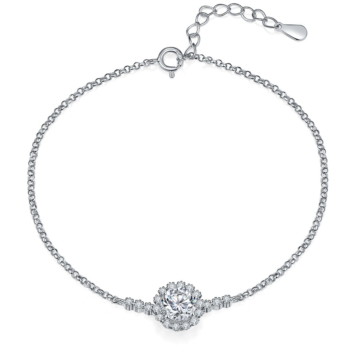 【02LIVE # link 48 - BUY 1 GET 1 free ring 】Moissanite Diamond Ferris Wheel bracelet BM6008