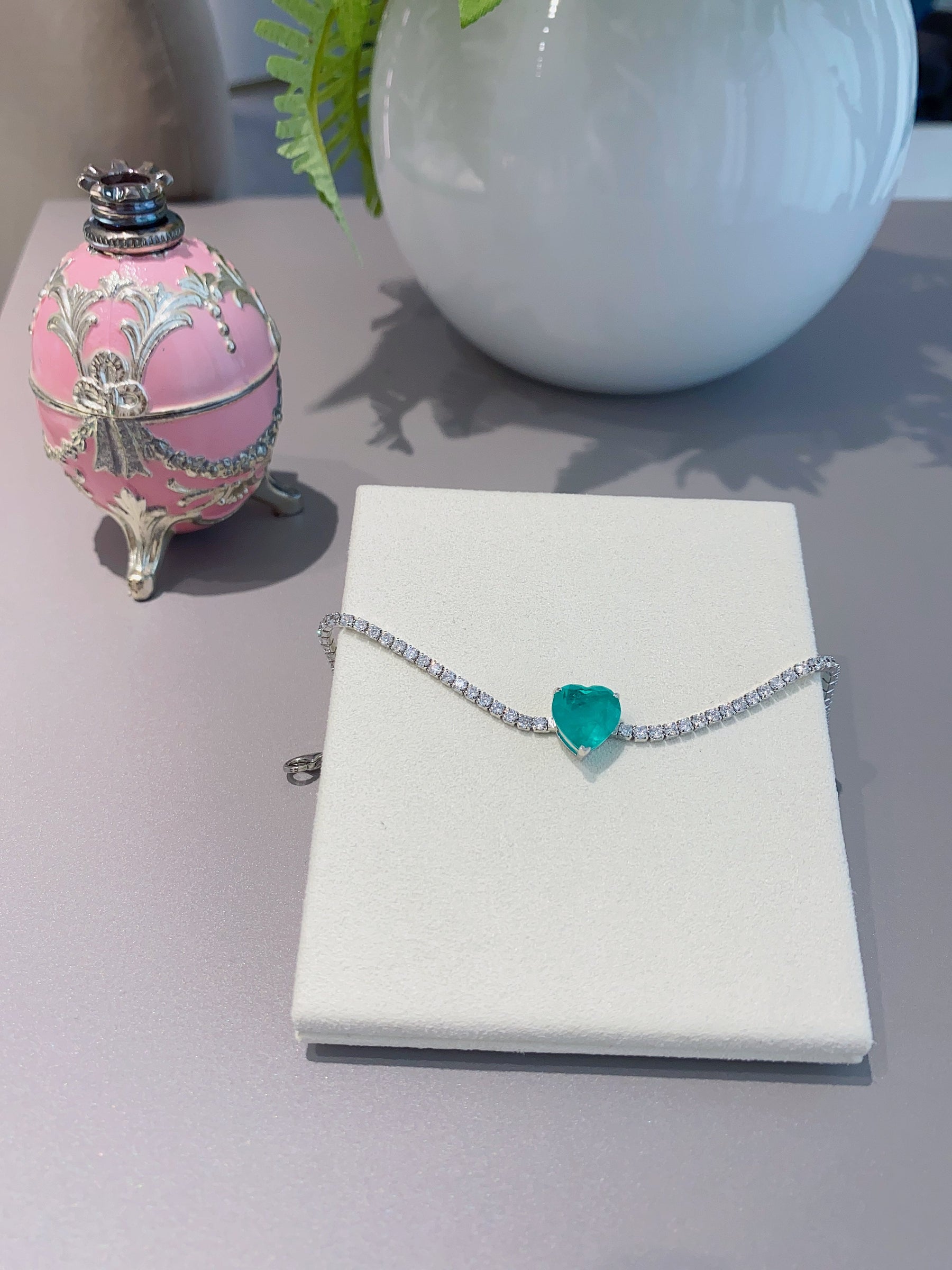 S925 Silver Moissanite Emerald Bracelet
