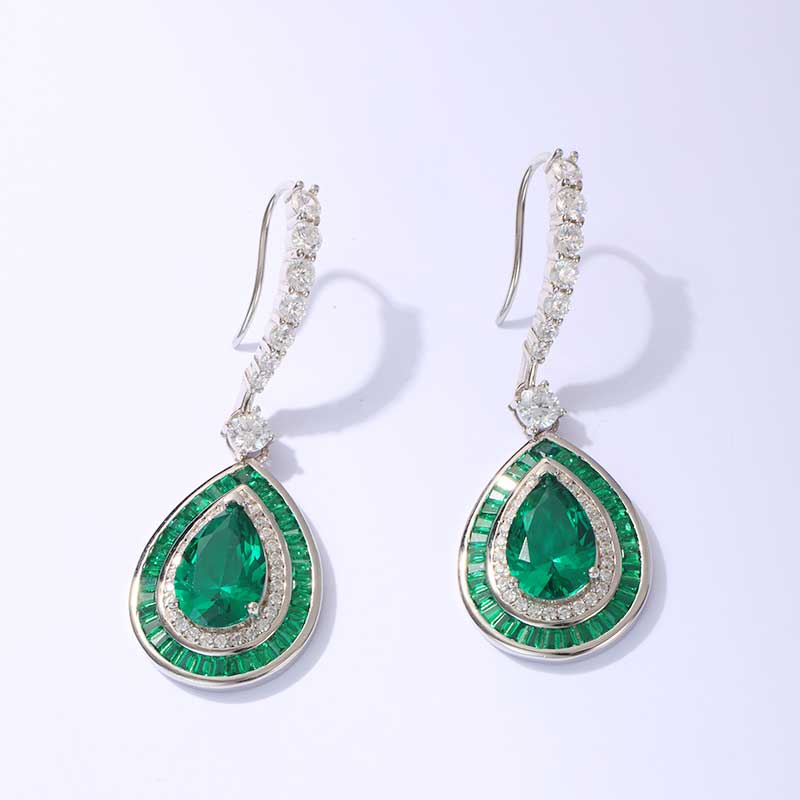 SH 925 Silver Women's Earrings Blue Zircon