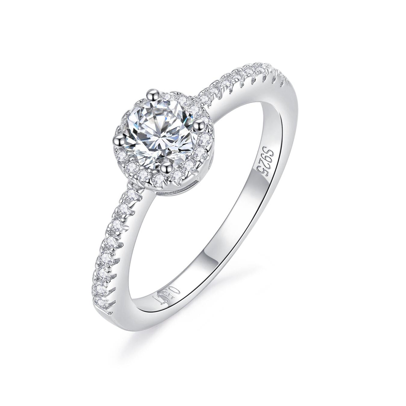 【02LIVE # link 5 - BUY 1 GET 1 free ring】 S925 Silver Moissanite Diamond Round Bun Rings 1/2/3 CT RM1006
