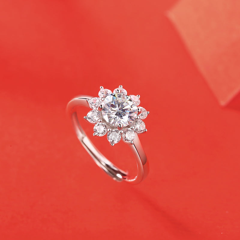 Adjustable Moissanite Open up Rings R10771-6.5(BUY 1 GET 1 Present )