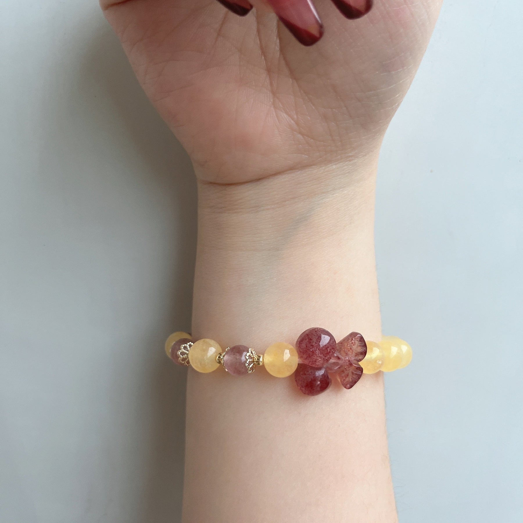 Strawberry Cherry Crystal Bracelet