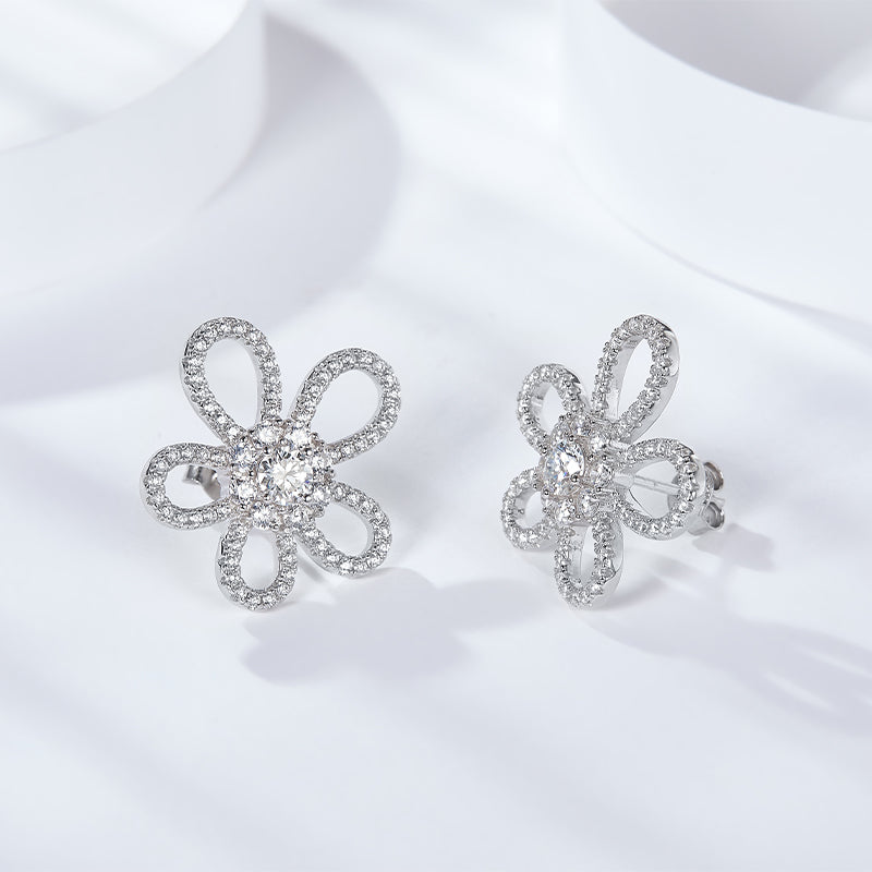 Moissanite Diamond Small Earrings EM4026F