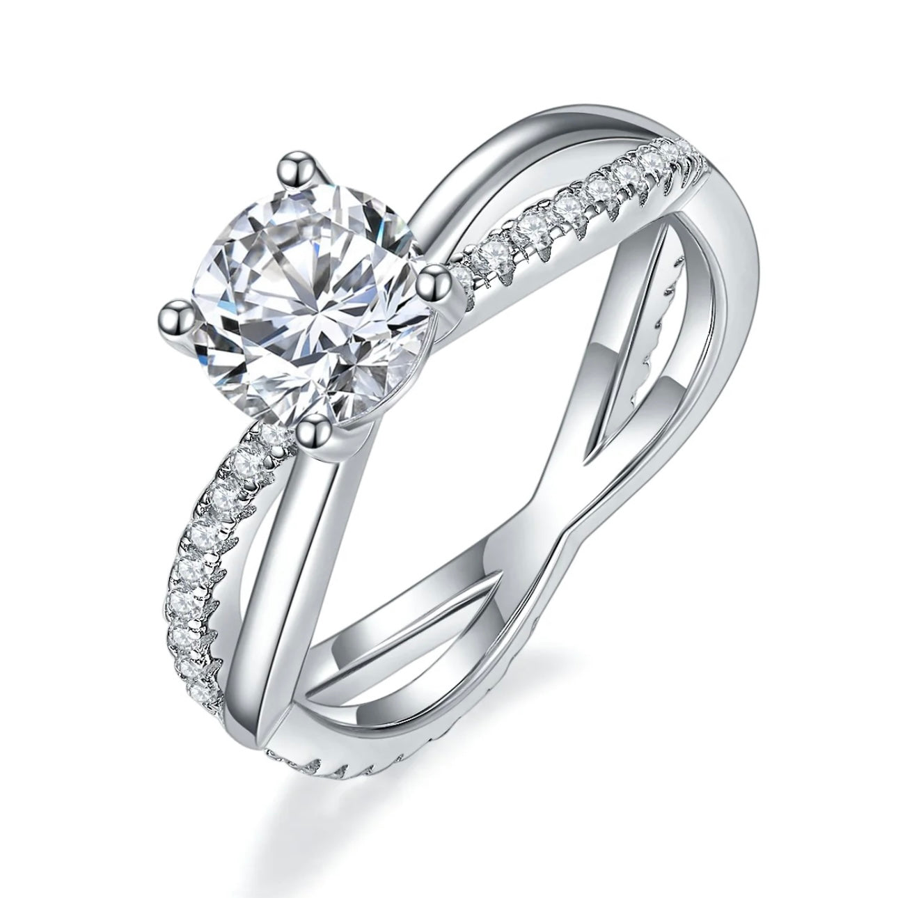 Free Shipping 2 ct Mossinate 925 Silver Ring Buy 1 Get 6 Jewels